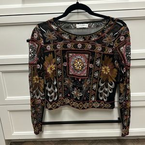 Zara sheer long sleeve top